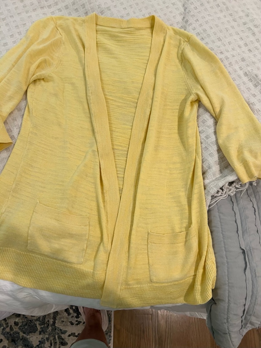 Christopher & Banks Soft Yellow Open-Front Cardigan